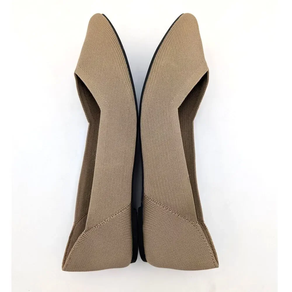 Mia Kerri Pointed Toe Ballet Flat Shoes Women's Dark Sand Size US7.5M EU38